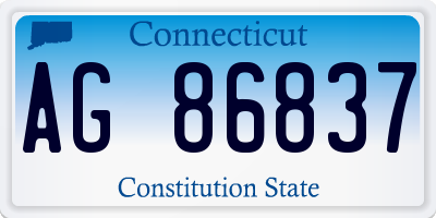 CT license plate AG86837