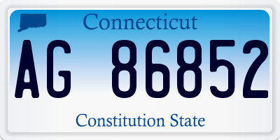 CT license plate AG86852