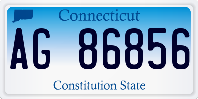 CT license plate AG86856