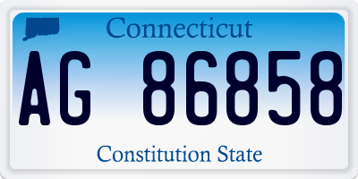 CT license plate AG86858