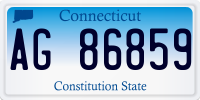 CT license plate AG86859