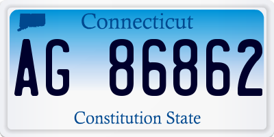 CT license plate AG86862