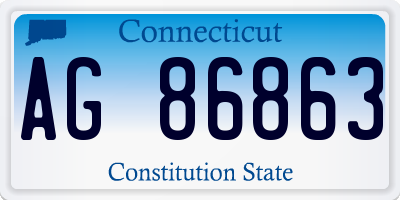 CT license plate AG86863