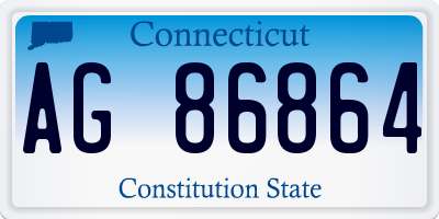 CT license plate AG86864