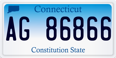 CT license plate AG86866