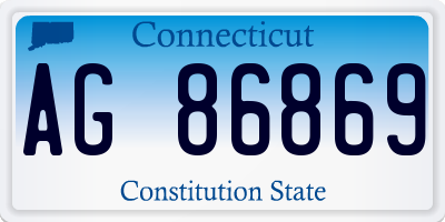 CT license plate AG86869