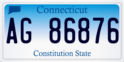 CT license plate AG86876