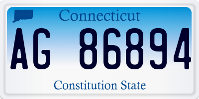 CT license plate AG86894