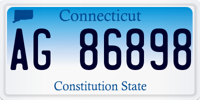 CT license plate AG86898