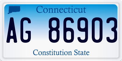 CT license plate AG86903