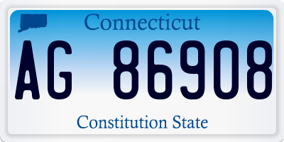 CT license plate AG86908