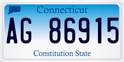 CT license plate AG86915