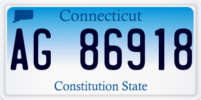 CT license plate AG86918