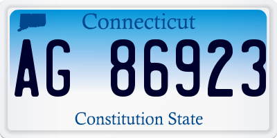 CT license plate AG86923