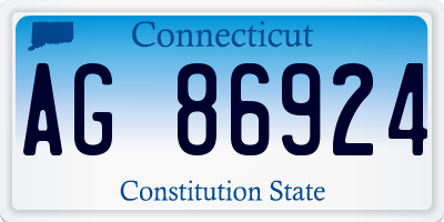 CT license plate AG86924