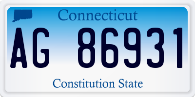 CT license plate AG86931