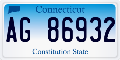 CT license plate AG86932