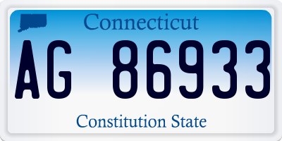 CT license plate AG86933