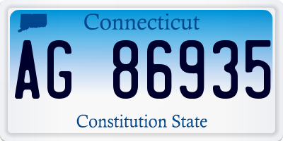CT license plate AG86935