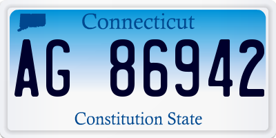 CT license plate AG86942