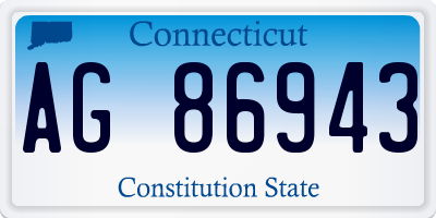CT license plate AG86943