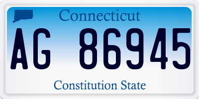 CT license plate AG86945