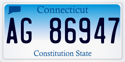 CT license plate AG86947