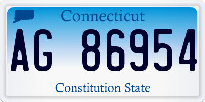 CT license plate AG86954