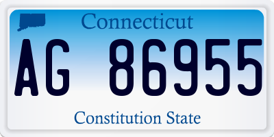 CT license plate AG86955