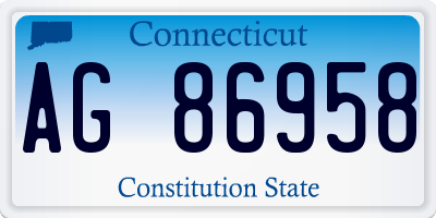 CT license plate AG86958