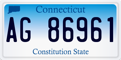 CT license plate AG86961