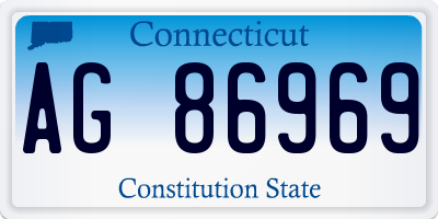 CT license plate AG86969