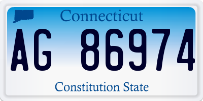 CT license plate AG86974