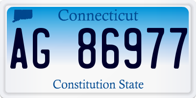 CT license plate AG86977