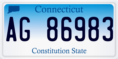 CT license plate AG86983