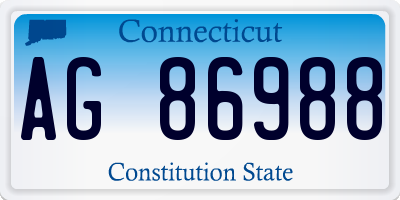 CT license plate AG86988