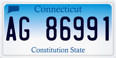 CT license plate AG86991