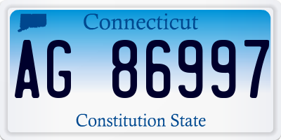 CT license plate AG86997