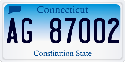 CT license plate AG87002