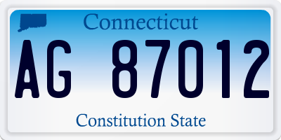 CT license plate AG87012