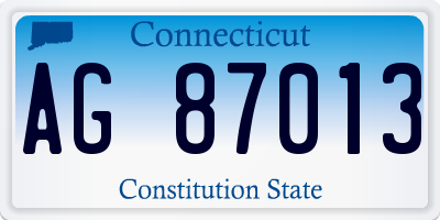 CT license plate AG87013