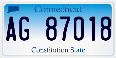 CT license plate AG87018