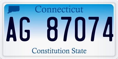 CT license plate AG87074