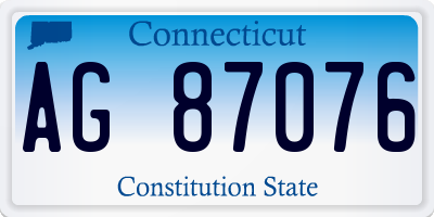 CT license plate AG87076