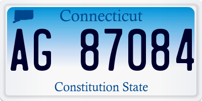 CT license plate AG87084