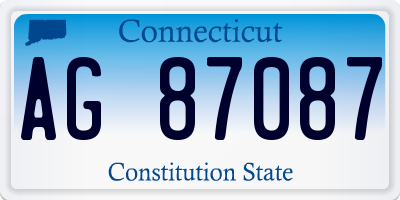 CT license plate AG87087