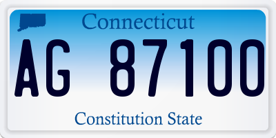 CT license plate AG87100