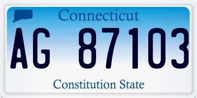 CT license plate AG87103