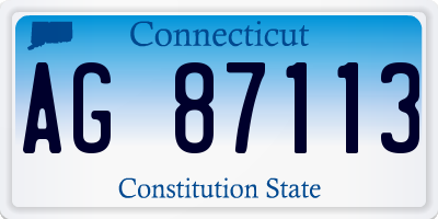 CT license plate AG87113