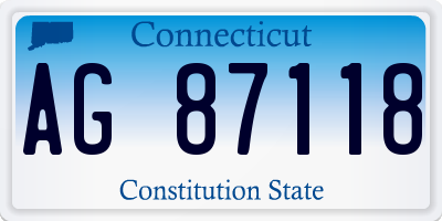 CT license plate AG87118